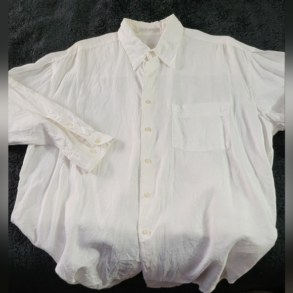 Perry Ellis Vintage Feather Weight Linen Mens Large Oversized 80s Styling - Picture 2 of 10